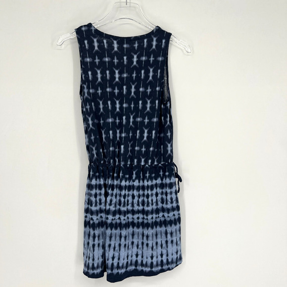 J Jill Tunic Top Womens XSP Blue Tie Dye Boho Linen Blend Lightweight - Picture 2 of 6